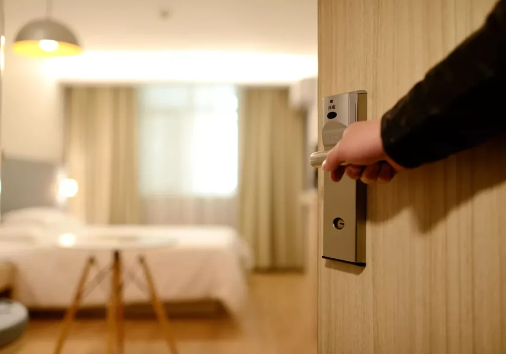 opening inswing door